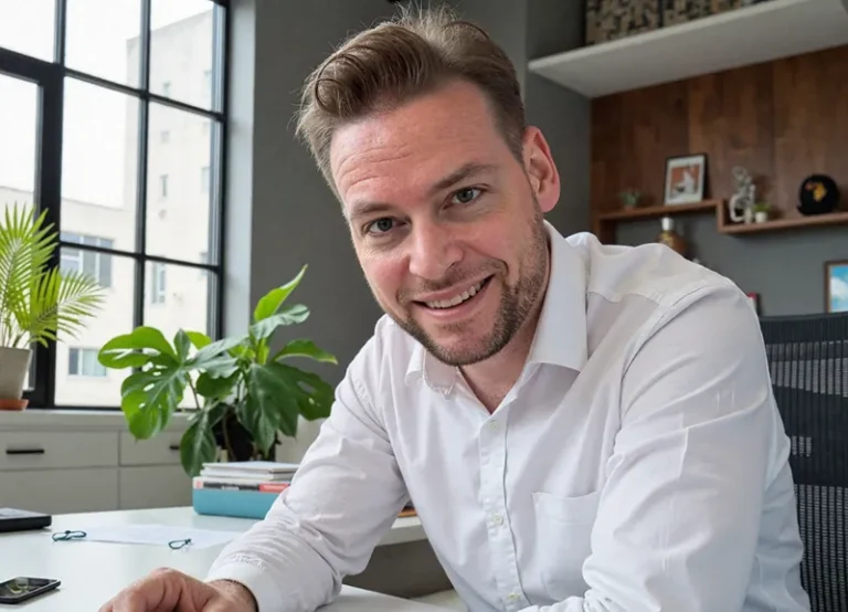 a man smiling at camera